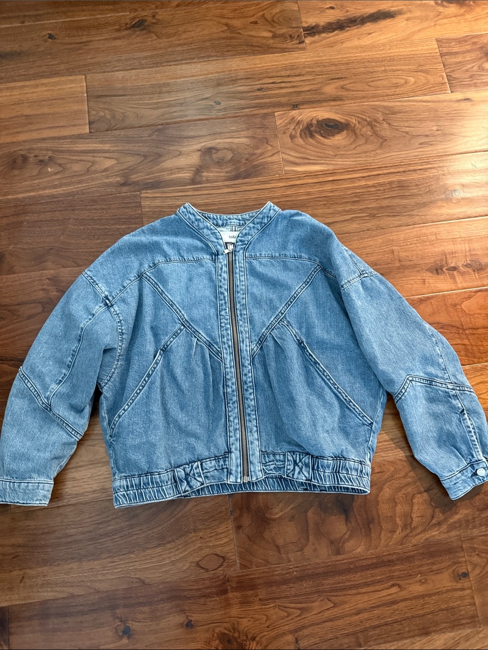 ba&sh Kids Light Blue Denim Zip Bomber Jacket
